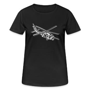 Helicopter / helicopter 01_white - Women's Breathable T-Shirt - black - Front - AI Model Female 172 light (172cm)