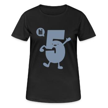 high 5 - Frauen T-Shirt atmungsaktiv - Schwarz - Vorne - AI Model Female 172 light (172cm)