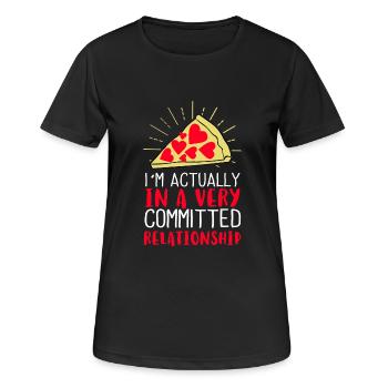 I'm actually in a very committed relationship - Women's Breathable T-Shirt - black - Front - AI Model Female 172 light (172cm)