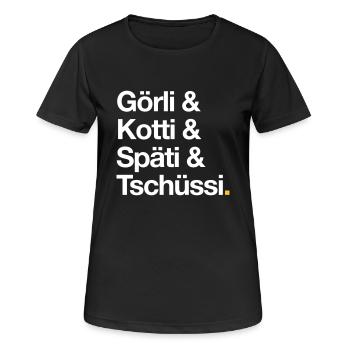 Kurztrip Kreuzberg - Frauen T-Shirt atmungsaktiv - Schwarz - Vorne - AI Model Female 172 light (172cm)