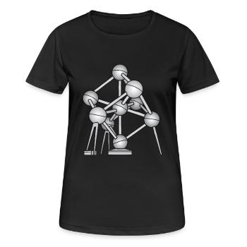 Atomium Bruxelles - T-shirt respirant Femme - noir - Devant - AI Model Female 172 light (172cm)