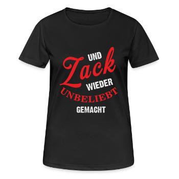 Und Zack wieder unbeliebt gemacht - Frauen T-Shirt atmungsaktiv - Schwarz - Vorne - AI Model Female 172 light (172cm)