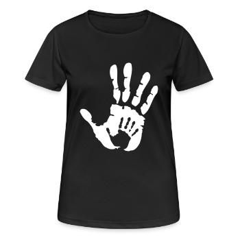Baby hand in Hand - Schwangerschaft - baby - Kind - Frauen T-Shirt atmungsaktiv - Schwarz - Vorne - AI Model Female 172 light (172cm)