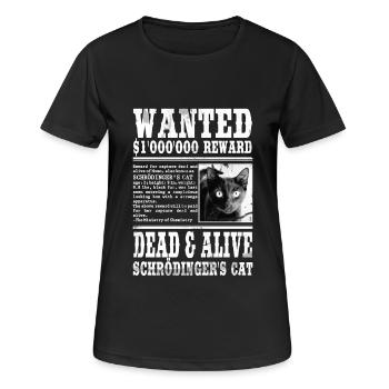 Wanted: Schrödinger's Cat - Dead & Alive - Frauen T-Shirt atmungsaktiv - Schwarz - Vorne - AI Model Female 172 light (172cm)