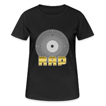 RAP LP - Frauen T-Shirt atmungsaktiv - Schwarz - Vorne - AI Model Female 172 light (172cm)