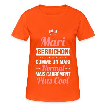 J'ai un mari Berrichon plus cool - T-shirt respirant Femme - orange néon - Devant - AI Model Female 172 dark (172cm)