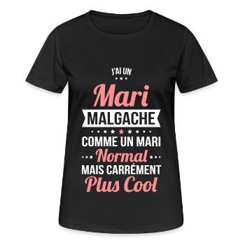 J'ai un mari Malgache plus cool - T-shirt respirant Femme - noir - Devant - AI Model Female 172 light (172cm)