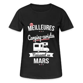 Les meilleures camping-caristes naissent en Mars - T-shirt respirant Femme - noir - Devant - AI Model Female 172 light (172cm)
