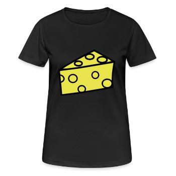 Käse / Käsestück - Frauen T-Shirt atmungsaktiv - Schwarz - Vorne - AI Model Female 172 light (172cm)