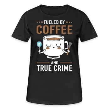 True Crime Krimi - Frauen T-Shirt atmungsaktiv - Schwarz - Vorne - AI Model Female 172 light (172cm)