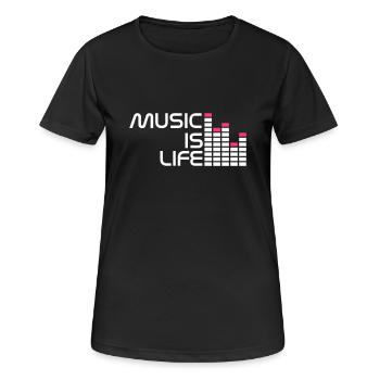 music is life equalizer r FR - T-shirt respirant Femme - noir - Devant - AI Model Female 172 light (172cm)