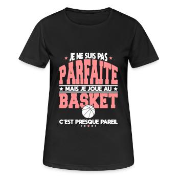 I'm not perfect but I play basketball - Women's Breathable T-Shirt - black - Front - AI Model Female 172 light (172cm)