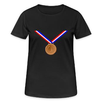 Bronze Medal 3rd - Women's Breathable T-Shirt - black - Front - AI Model Female 172 light (172cm)