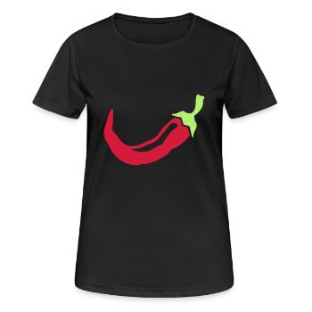 Chili chilli pepper gift idea - Women's Breathable T-Shirt - black - Front - AI Model Female 172 light (172cm)
