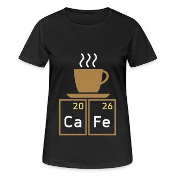 Cafe (Calcium, Eisen)(Kaffeetasse) - Frauen T-Shirt atmungsaktiv - Schwarz - Vorne - AI Model Female 172 light (172cm)