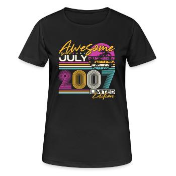 2007 Vintage Vintage Anniversaire Rétro Cadeau - T-shirt respirant Femme - noir - Devant - AI Model Female 172 light (172cm)