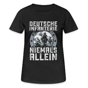 Soldat Bundeswehr Infanterie Militär - Frauen T-Shirt atmungsaktiv - Schwarz - Vorne - AI Model Female 172 light (172cm)