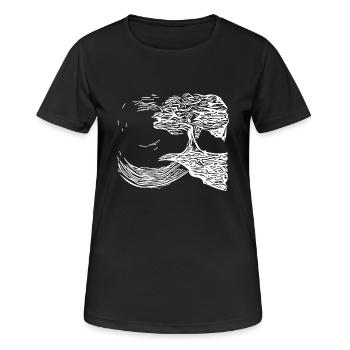 Arbre au coucher du soleil - T-shirt respirant Femme - noir - Devant - AI Model Female 172 light (172cm)