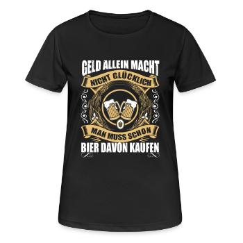 Bier kaufen - Frauen T-Shirt atmungsaktiv - Schwarz - Vorne - AI Model Female 172 light (172cm)