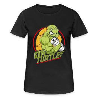 Gym Gym Turtle Design - T-shirt respirant Femme - noir - Devant - AI Model Female 172 light (172cm)