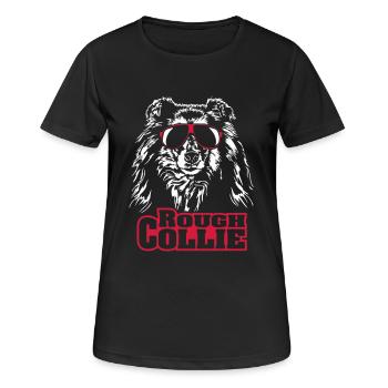 ROUGH COLLIE cool - Women's Breathable T-Shirt - black - Front - AI Model Female 172 light (172cm)