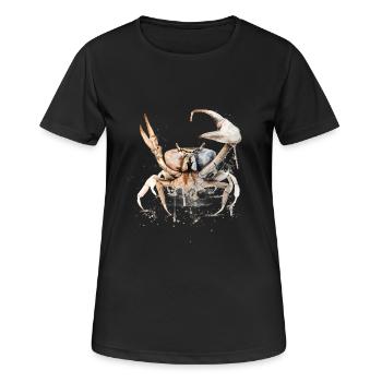 Sternzeichen Krebs - Frauen T-Shirt atmungsaktiv - Schwarz - Vorne - AI Model Female 172 light (172cm)