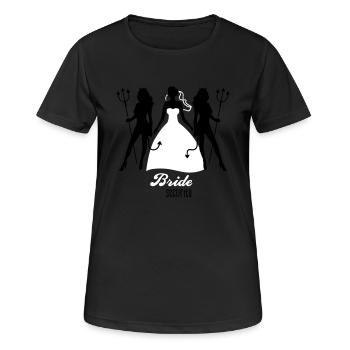 JGA - Bride security - Bride - Team - Teufel 2C - Women's Breathable T-Shirt - black - Front - AI Model Female 172 light (172cm)
