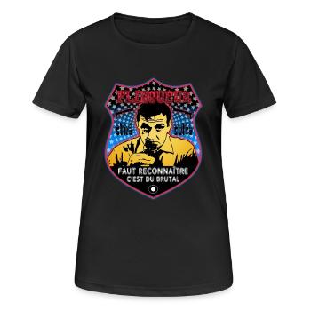 flingueur faut reconnaître lino ventura - T-shirt respirant Femme - noir - Devant - AI Model Female 172 light (172cm)