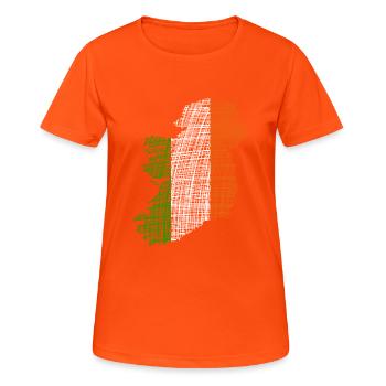 Irland Ireland - Frauen T-Shirt atmungsaktiv - Neonorange - Vorne - AI Model Female 172 dark (172cm)