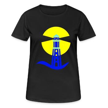 leuchtturm - Frauen T-Shirt atmungsaktiv - Schwarz - Vorne - AI Model Female 172 light (172cm)