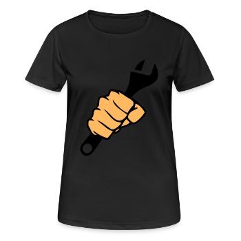 Clé à poing - T-shirt respirant Femme - noir - Devant - AI Model Female 172 light (172cm)