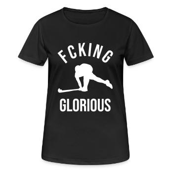 Feldhockey Spieler Geschenk - Frauen T-Shirt atmungsaktiv - Schwarz - Vorne - AI Model Female 172 light (172cm)