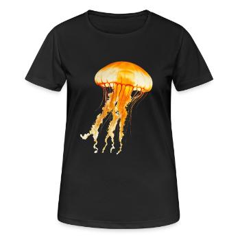 Quallen sind beeindruckende Meeresbewohner - Frauen T-Shirt atmungsaktiv - Schwarz - Vorne - AI Model Female 172 light (172cm)