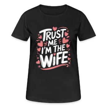 Frau Ehefrau Partnerin Familie Verheiratet - Frauen T-Shirt atmungsaktiv - Schwarz - Vorne - AI Model Female 172 light (172cm)