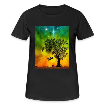 Child on the swing - Women's Breathable T-Shirt - black - Front - AI Model Female 172 light (172cm)