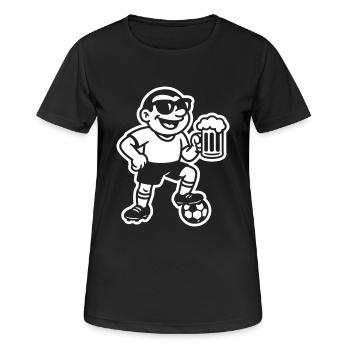Bière de football - T-shirt respirant Femme - noir - Devant - AI Model Female 172 light (172cm)