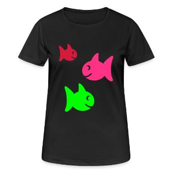 fische - Frauen T-Shirt atmungsaktiv - Schwarz - Vorne - AI Model Female 172 light (172cm)