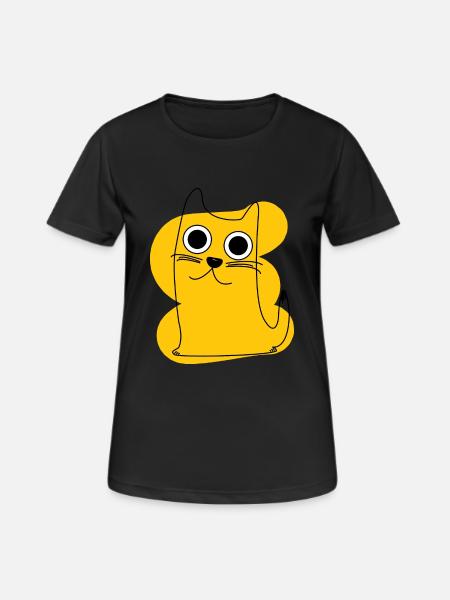 Yellow Cat - Women's Breathable T-Shirt - black