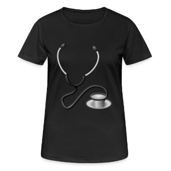 doc71 - T-shirt respirant Femme - noir - Devant - AI Model Female 172 light (172cm)