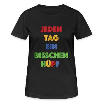 Chaque jour un peu plein d'entrain - T-shirt respirant Femme - noir - Devant - AI Model Female 172 light (172cm)