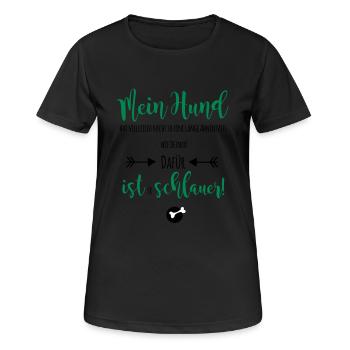 schlauer Hund - Frauen T-Shirt atmungsaktiv - Schwarz - Vorne - AI Model Female 172 light (172cm)