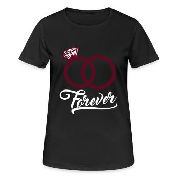 forever wedding rings - Frauen T-Shirt atmungsaktiv - Schwarz - Vorne - AI Model Female 172 light (172cm)