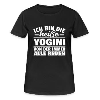 Heiße Yogini - Frauen T-Shirt atmungsaktiv - Schwarz - Vorne - AI Model Female 172 light (172cm)