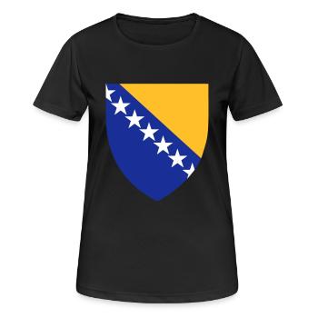 Bosnien und Herzegowina Wappen Flagge - Frauen T-Shirt atmungsaktiv - Schwarz - Vorne - AI Model Female 172 light (172cm)