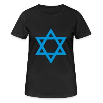 Davidstern - Frauen T-Shirt atmungsaktiv - Schwarz - Vorne - AI Model Female 172 light (172cm)