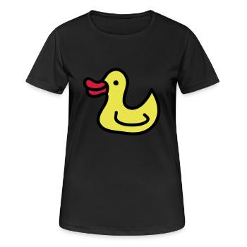 Entchen - Ente 3 - Frauen T-Shirt atmungsaktiv - Schwarz - Vorne - AI Model Female 172 light (172cm)