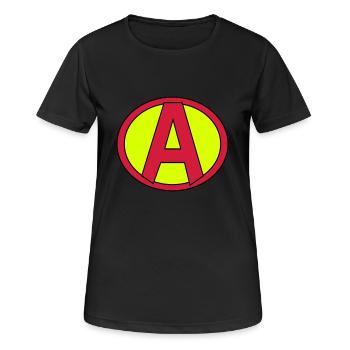 Super, Superheld, Superheldin, Hero, A - Frauen T-Shirt atmungsaktiv - Schwarz - Vorne - AI Model Female 172 light (172cm)