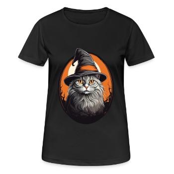 Halloween Cat - Women's Breathable T-Shirt - black - Front - AI Model Female 172 light (172cm)