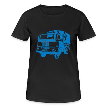 W50 Pritsche IFA LKW - Frauen T-Shirt atmungsaktiv - Schwarz - Vorne - AI Model Female 172 light (172cm)
