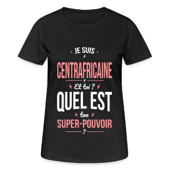 Je suis Centrafricaine - Super-pouvoir - Humour - T-shirt respirant Femme - noir - Devant - AI Model Female 172 light (172cm)